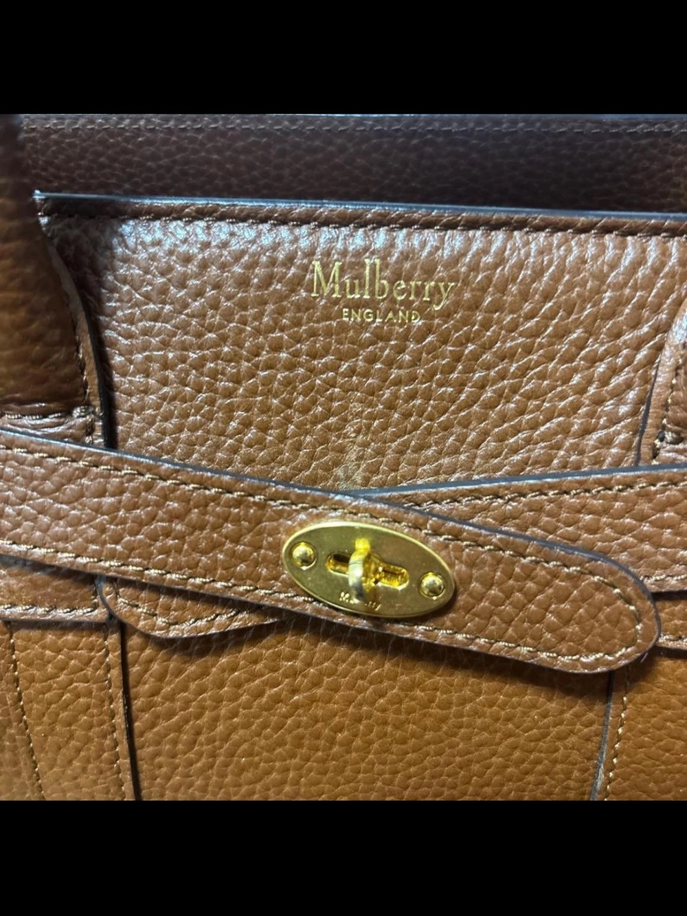 Mulberry Chestnut Brown Pebbled Leather Top-Handle Satchel - Picture 5 of 11